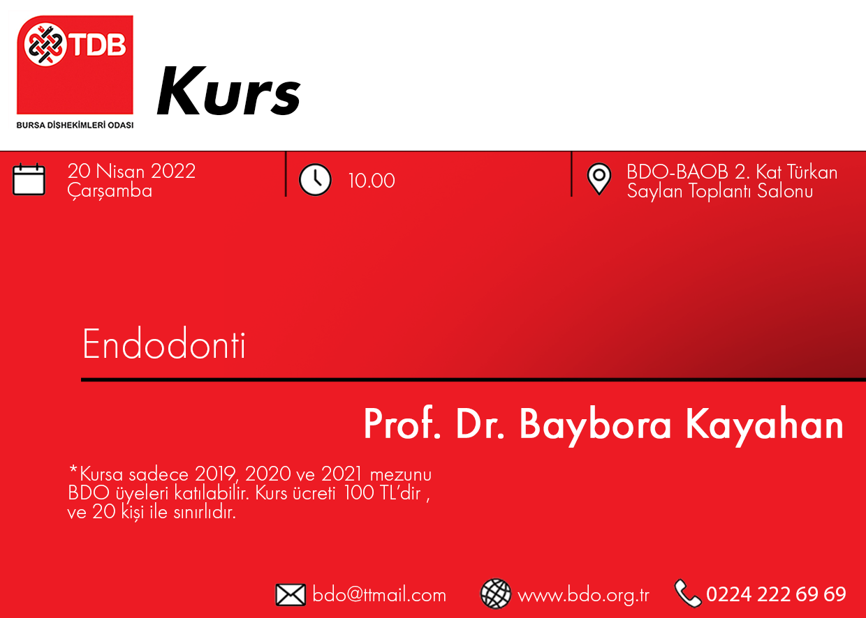 20 NİSAN ENDODONTİ KURSU